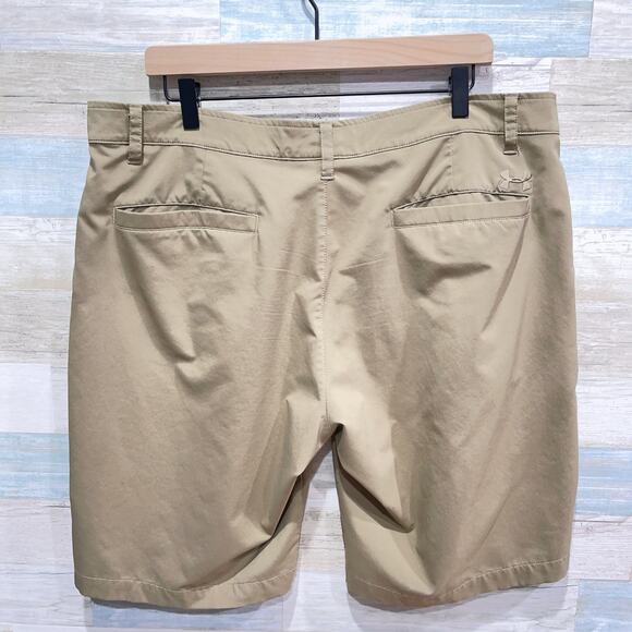 Under Armour Leaderboard Golf Shorts Tan HeatGear Loose Woven Stretch Mens 38 - Picture 3 of 6
